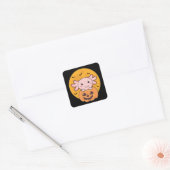 Pompoenas-lotl overvalt zoete dieren voor Hallowee Vierkante Sticker (Envelop)
