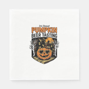 Pompoenbierproeverij Vintage Halloween-evenement T Servet