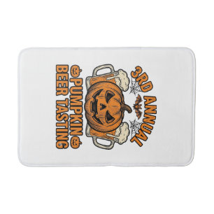 Pompoenbierproeverij Vintage Halloween T-shirt ont Badmat
