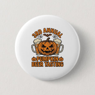 Pompoenbierproeverij Vintage Halloween T-shirt ont Ronde Button 5,7 Cm
