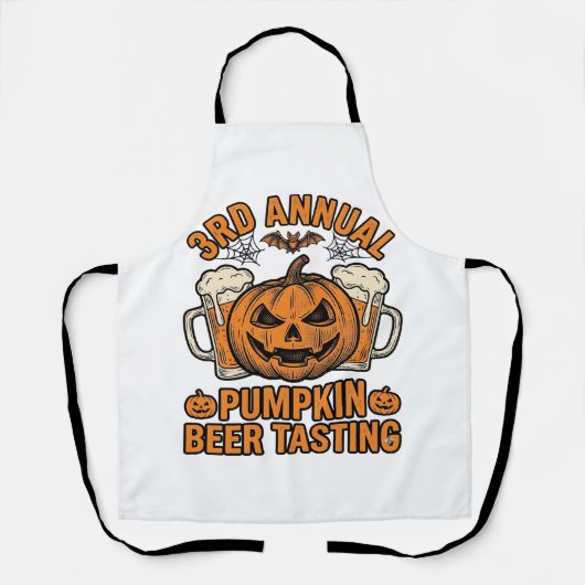 Pompoenbierproeverij Vintage Halloween T-shirt ont Schort (Voorkant)