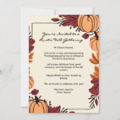 Pompoenbladeren Lijst Thanksgiving Kaart (Voorkant)