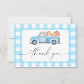 Pompoenblauwe vrachtwagen bedankkaart (Voorkant)