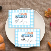 Pompoenblauwe vrachtwagen bedankkaart