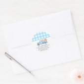 Pompoenblauwe vrachtwagen - Gebedskaars Label (Envelop)