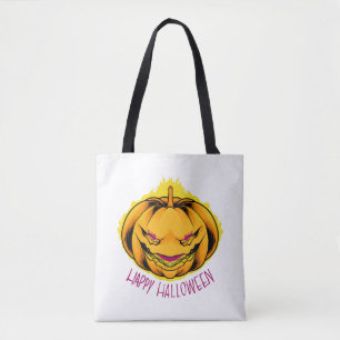 Pompoenblij Halloween T shirt Halloween Draagtas