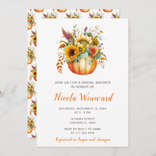 Pompoenbloem boeket Vrijgezellenfeest Kaart (Voorkant / Achterkant)