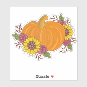 Pompoenbloemen herfst herfst mooi verfd sticker