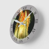Pompoenbloesem wandklok ronde klok (Hoek)