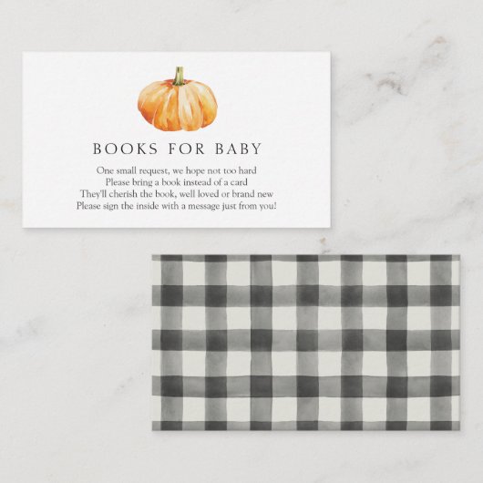 Pompoenboeken voor Baby-invoegkaart Informatiekaartje (Voorkant / Achterkant)