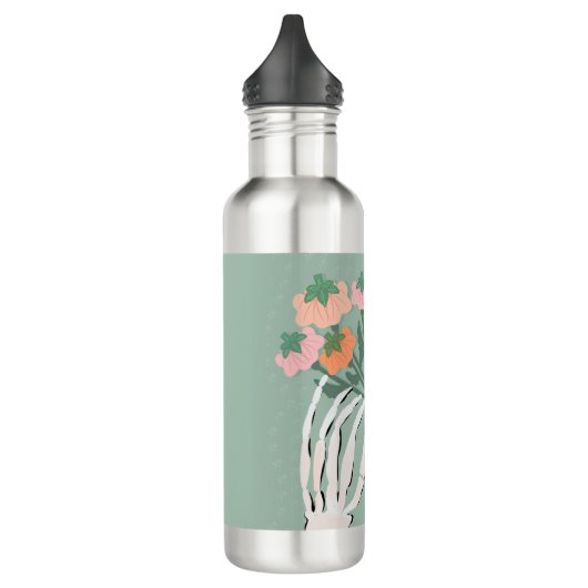 Pompoenboeket Halloween skelet Waterfles (Links)