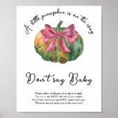 Pompoenboog baby shower Zeg niet baby Poster (Voorkant)