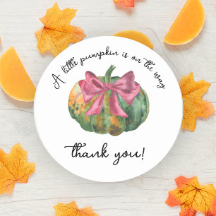 Pompoenboog herfst baby shower - Dank u Ronde Sticker