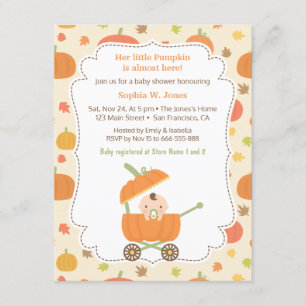 Pompoencarriage Stroller Baby Shower-uitvindingen Kaart