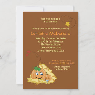 Pompoenen 5x7 Herfst najaar Baby shower uitnodigin Kaart