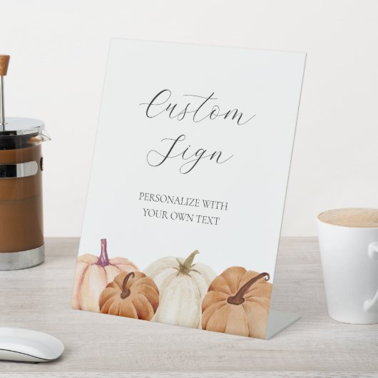 Pompoenen aangepast tekstbord reclamebord met voetstuk (Insitu)