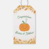 Pompoenen Baby shower Cute Herfst Cadeaulabel (Voorkant)