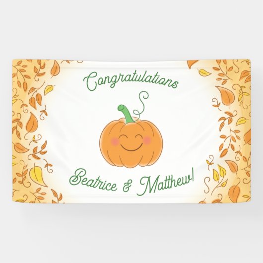 Pompoenen Baby shower Cute Herfst Spandoek (Horizontaal)