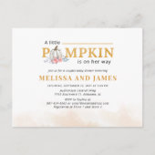 Pompoenen Baby shower Roze Floral Briefkaart (Voorkant)