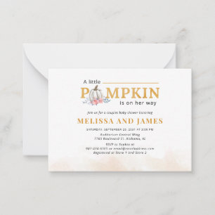 Pompoenen Baby shower Roze Florence Notitiekaartje
