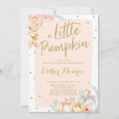 Pompoenen Baby shower Uitnodiging Blush Pink and G (Voorkant)