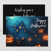 Pompoenen bij Nacht Halloween Wenskaart Kaart (Voorkant / Achterkant)