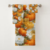 Pompoenen & Chrysanten Herfst Design Bad Handdoek (Insitu)