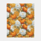 Pompoenen & Chrysanten Herfst Design Fleece Deken (Voorkant)