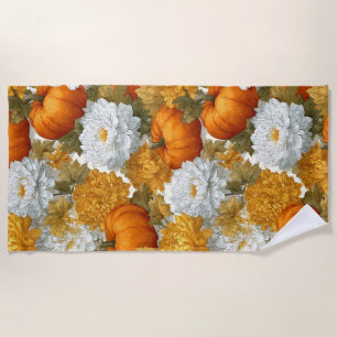 Pompoenen & Chrysanten Herfst Design Strandlaken
