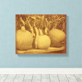 Pompoenen Cornstalks Herfst Canvas Afdruk (Insitu (Houten vloer))