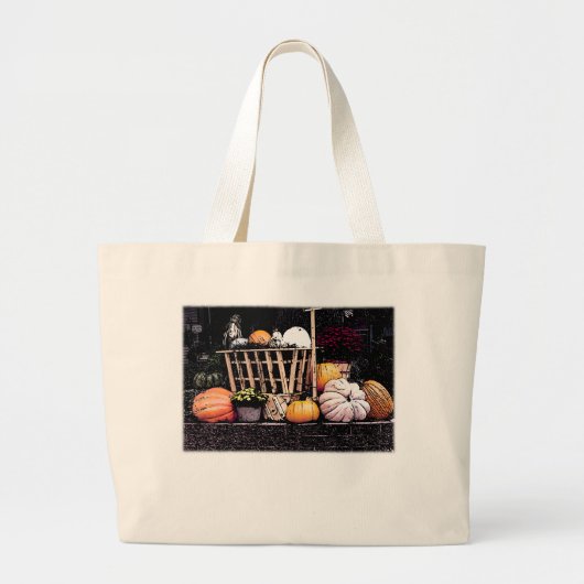 Pompoenen en Afbeelding in de herfst Grote Tote Bag (Voorkant)