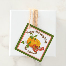 Pompoenen en bessen herfst Happy Thanksgiving Bedankjes Labels