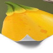 Pompoenen en bladeren: Herfstgroen Poster (Hoek)