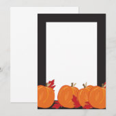 Pompoenen en bladeren op zwarte Herfst Kaart (Voorkant / Achterkant)