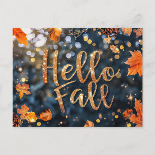 Pompoenen en Bloemen Herfstgroet Ansichtkaart Briefkaart