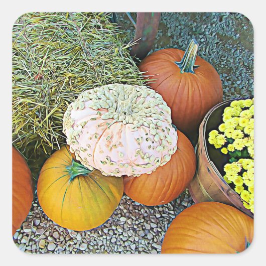 Pompoenen en Hay Bale Halloween Stickers (Voorkant)