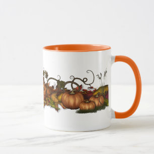 Pompoenen en herfst-bladeren mok