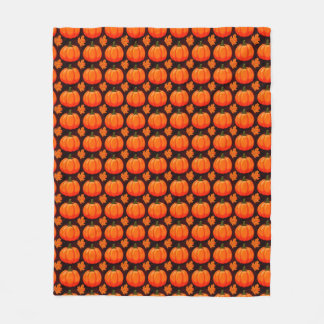 Pompoenen en herfstbladeren fleece deken