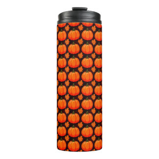 Pompoenen en herfstbladeren thermosbeker