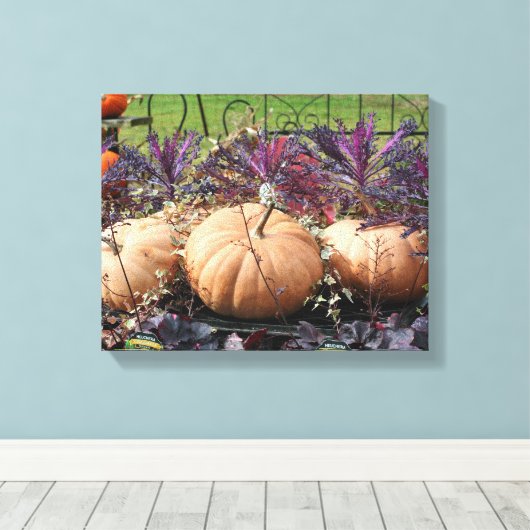 Pompoenen en Herfsten Planten Canvas Afdruk (Insitu (Houten vloer))