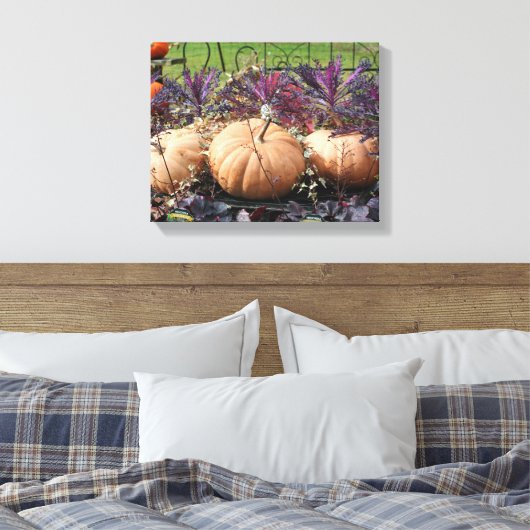 Pompoenen en Herfsten Planten Canvas Afdruk (Insitu (Slaapkamer))