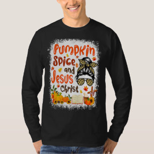 Pompoenen en Jezus Christus Cute Herfst Koffee T-shirt