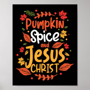 Pompoenen en Jezus Christus Thanksgiving Poster