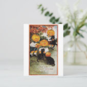 Pompoenen en katten  Halloween Briefkaart (Staand voorkant)