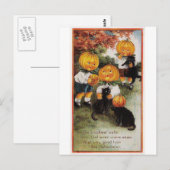 Pompoenen en katten  Halloween Briefkaart (Voorkant / Achterkant)
