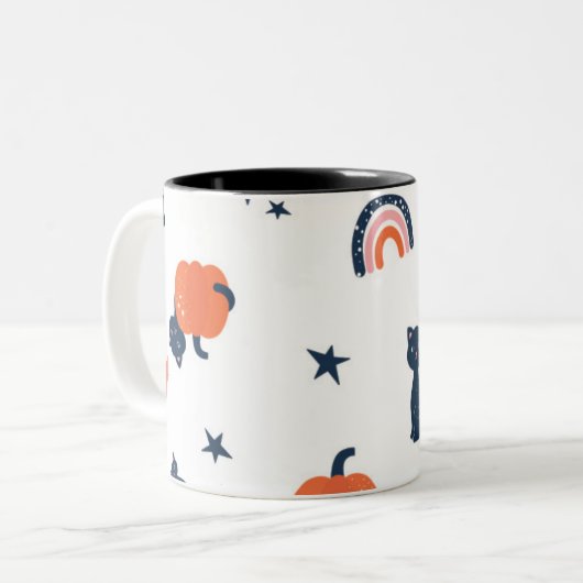 Pompoenen en Katten Leuke Halloween mok (Voorkant links)