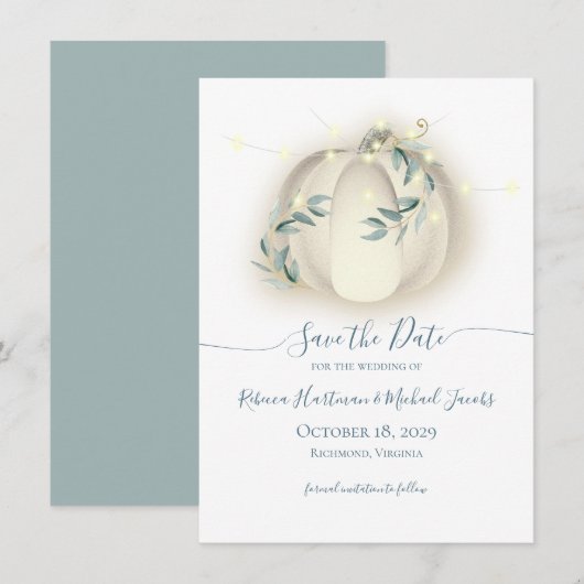 Pompoenen en lampjes Botanische wijnstokken beware Kaart (Voorkant / Achterkant)