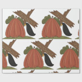 Pompoenen en merel cadeaupapier (Vlak)