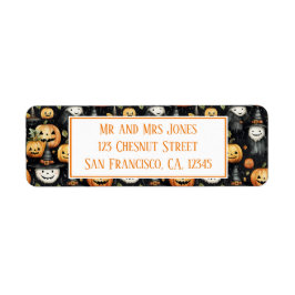 Pompoenen en Monsters Halloween Etiket