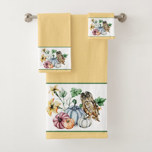 Pompoenen en pompoenen van herfsten bad handdoek (Insitu)